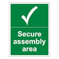 Secure Assembly Area with Tick - Portrait