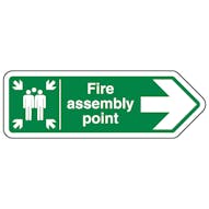 Fire Assembly Point Arrow Right - Shaped Sign