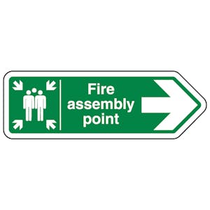 Fire Assembly Point Arrow Right - Shaped Sign