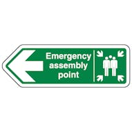 Emergency Assembly Point Arrow Left - Shaped Sign