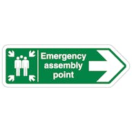 Emergency Assembly Point Arrow Right - Shaped Sign