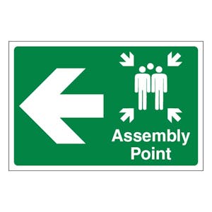 Assembly Point Arrow Left - Large Landscape