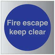 Aluminium Effect - Fire Escape Keep Clear