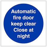 Eco-Friendly Automatic Fire Door Keep Clear Close At Night