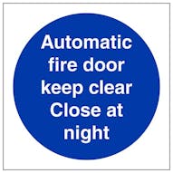 Eco-Friendly Automatic Fire Door Keep Clear Close At Night