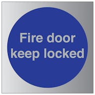 Aluminium Effect - Fire Door Keep Locked