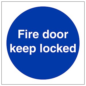 Fire Door Keep Locked - Super-Tough Rigid Plastic