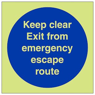 GITD Keep Clear Emergency Escape Route