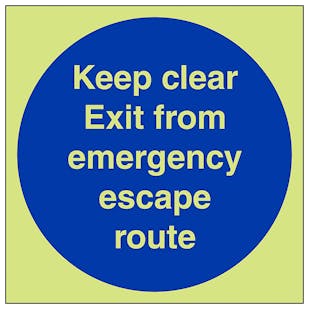 GITD Keep Clear Emergency Escape Route