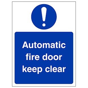 Automatic Fire Door Keep Clear - Portrait