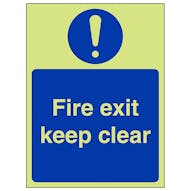 GITD Fire Exit Keep Clear - Portrait