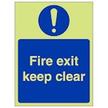 GITD Fire Exit Keep Clear - Portrait