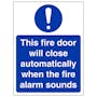 Fire Door Will Close Automatically - Portrait