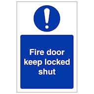 Fire Door Keep Locked Shut - Portrait