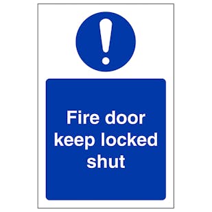 Fire Door Keep Locked Shut - Portrait