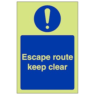 GITD Escape Route Keep Clear - Portrait