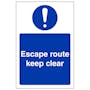 Escape Route Keep Clear - Portrait