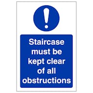 Staircase Must Be Kept Clear - Portrait