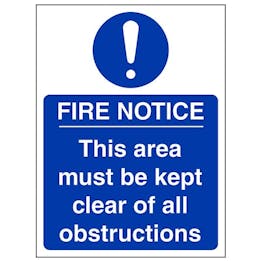 Eco-Friendly Fire Notice This Area Must Be Kept Clear Of All Obstructions