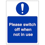Switch Off When Not In Use With Symbol- Portrait