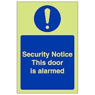 Security Notice Door Is Alarmed - Portrait