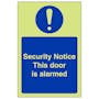 GITD Security Notice Door Is Alarmed - Portrait