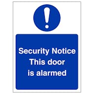 Security Notice This Door Is Alarmed - Portrait