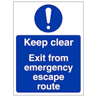 Keep Clear Exit Emergency Escape - Portrait