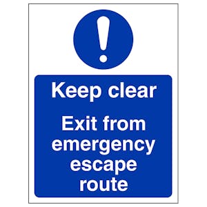Keep Clear Exit Emergency Escape - Portrait