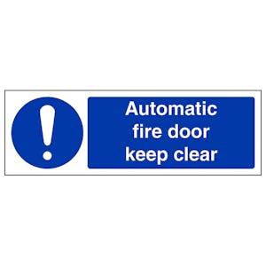 Automatic Fire Door Keep Clear - Landscape