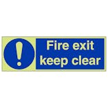 GITD Fire Exit Keep Clear - Landscape