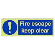 GITD Fire Escape Keep Clear - Landscape