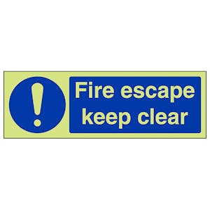 GITD Fire Escape Keep Clear - Landscape