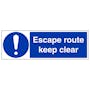 Escape Route Keep Clear - Landscape