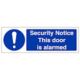 Security Notice - This Door Is Alarmed - Landscape