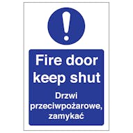 English/Polish - Fire Door Keep Shut