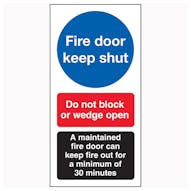 Instructional Fire Door Signs