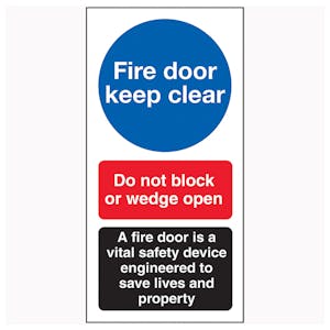 Fire Door Keep Clear / Do Not Block / A Fire Door
