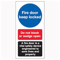 Fire Door Keep Locked / Do Not Block / A Fire Door