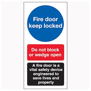 Fire Door Keep Locked / Do Not Block / A Fire Door