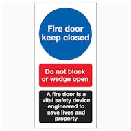 Fire Door Keep Closed / Do Not Block / A Fire Door