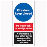 Fire Door Keep Closed / Do Not Block / A Fire Door