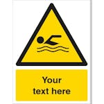 Custom Swimming Area Warning Safety Sign