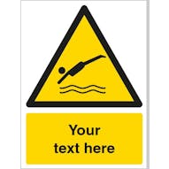 Custom Diving Area Warning Safety Sign