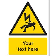 Custom Risk Of Death By Electrocution Warning Safety Sign