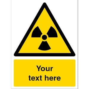 Custom Radioactive Material Or Radiation Risk Warning Safety Sign