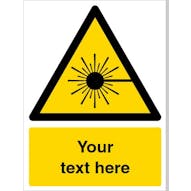 Custom Laser Beam Warning Safety Sign