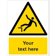 Custom Drop (Fall) Warning Safety Sign