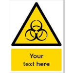 Custom Biological Hazard Warning Safety Sign