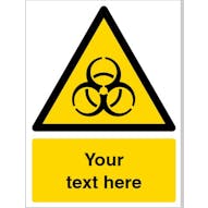 Custom Biological Hazard Warning Safety Sign